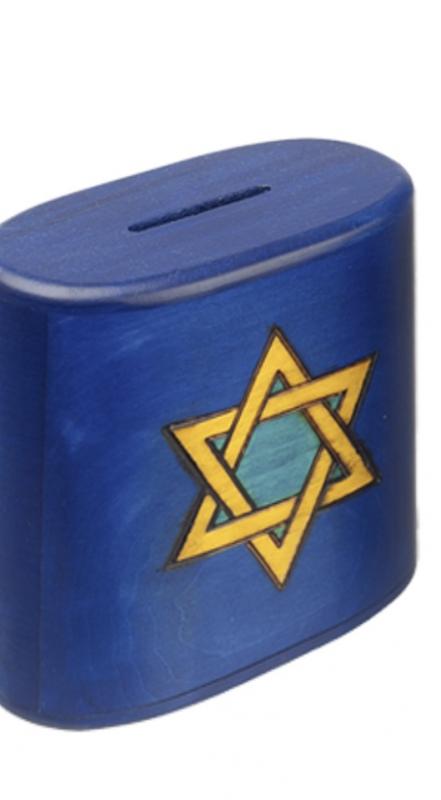 Star of David Tzedakah Box in Blue